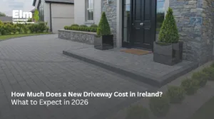 concrete driveway direct to frontyard of a home in ireland