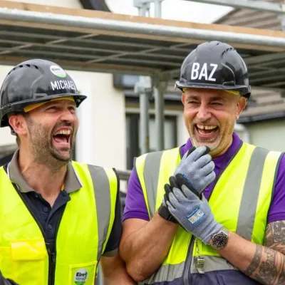 Landscapers working on site